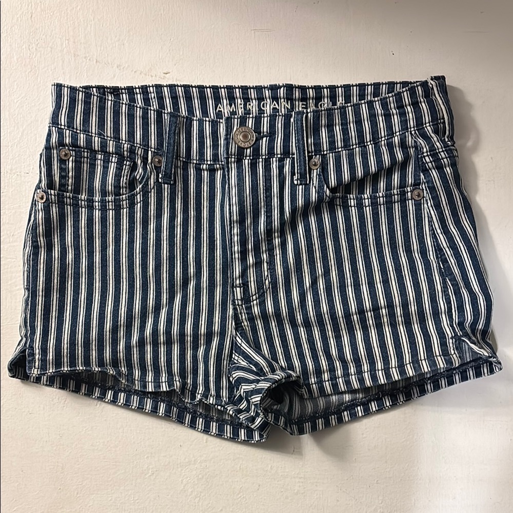 American Eagle Outfitters Blue Striped Women's Shorts